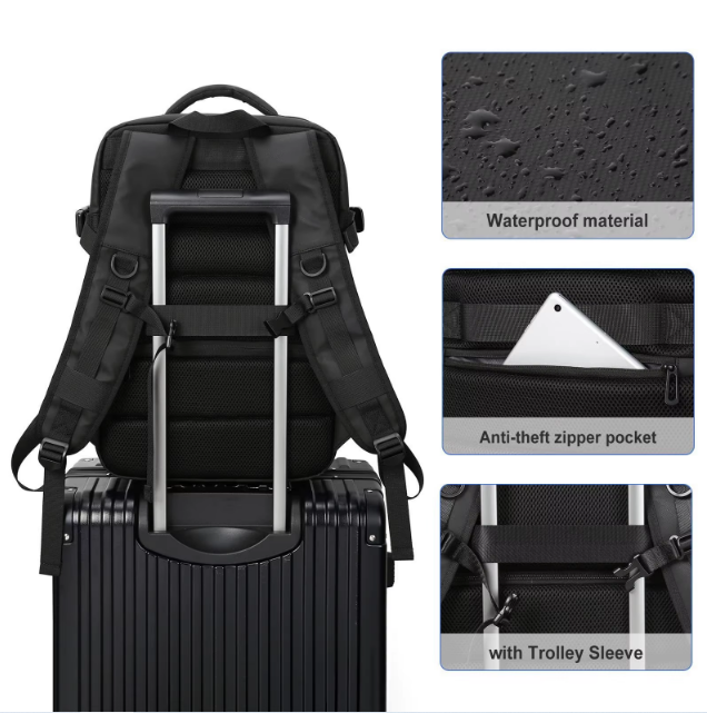 Travel Backpack 43x30x20, Carry on Luggage, Waterproof Backpack, USB Port, Men Women's Bag
