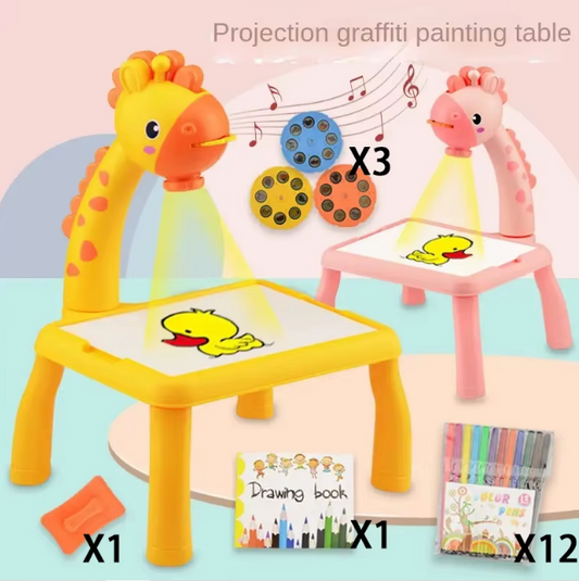LED Projector Kids, Painting Board, Toys Art Painting, Table Desk Educational And  Learning Toy