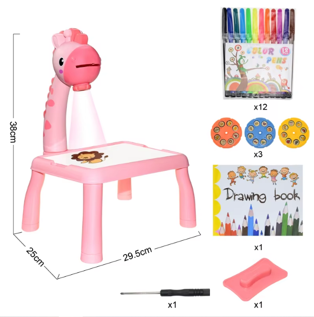 LED Projector Kids, Painting Board, Toys Art Painting, Table Desk Educational And  Learning Toy