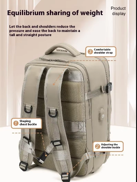 Travel Backpack 43x30x20, Carry on Luggage, Waterproof Backpack, USB Port, Men Women's Bag