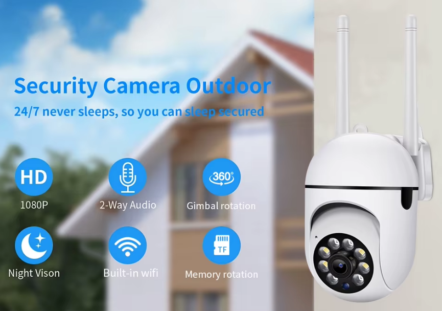 HD Smart Security Camera , WiFi 1080P HD Excellent Version indoor outdoor 360 Degree Wireless Camera