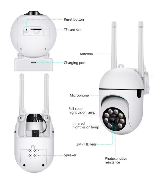 HD Smart Security Camera , WiFi 1080P HD Excellent Version indoor outdoor 360 Degree Wireless Camera